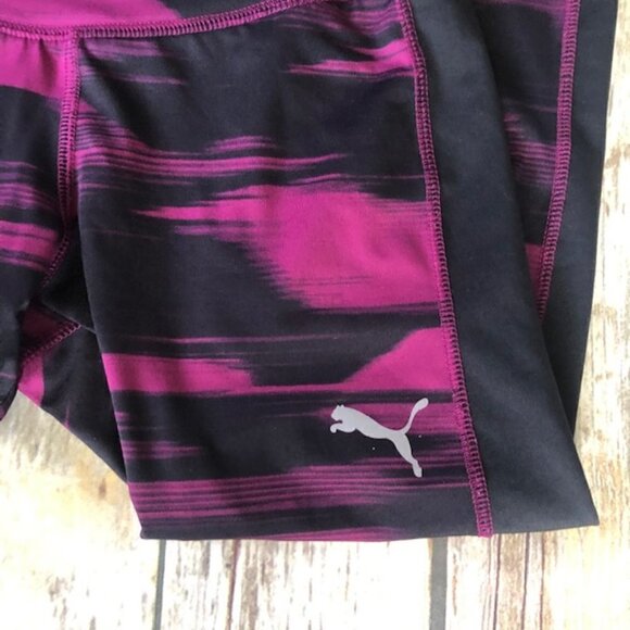 Puma Blur Cropped Black & Fuchsia Legging Medium - Picture 2 of 5